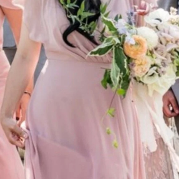 Jenny Yoo Alanna Chiffon Whipped Apricot Bridesmaid Dress - Picture 9 of 10